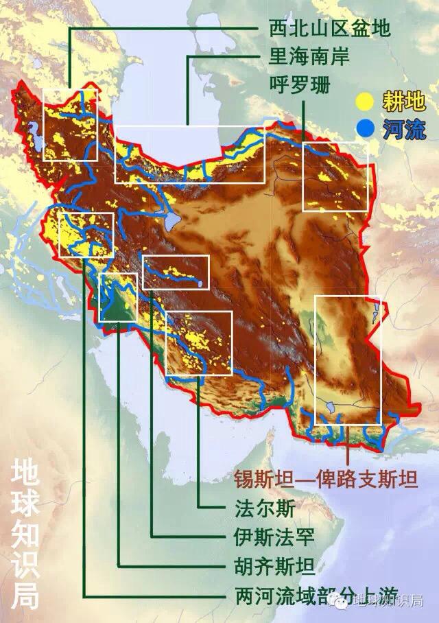 伊朗:人口密集區域分佈在四周邊境,但是遠離沙特和以色列,也容易受到