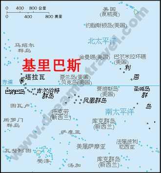 基里巴斯在地图上位置（基里巴斯地图位置）